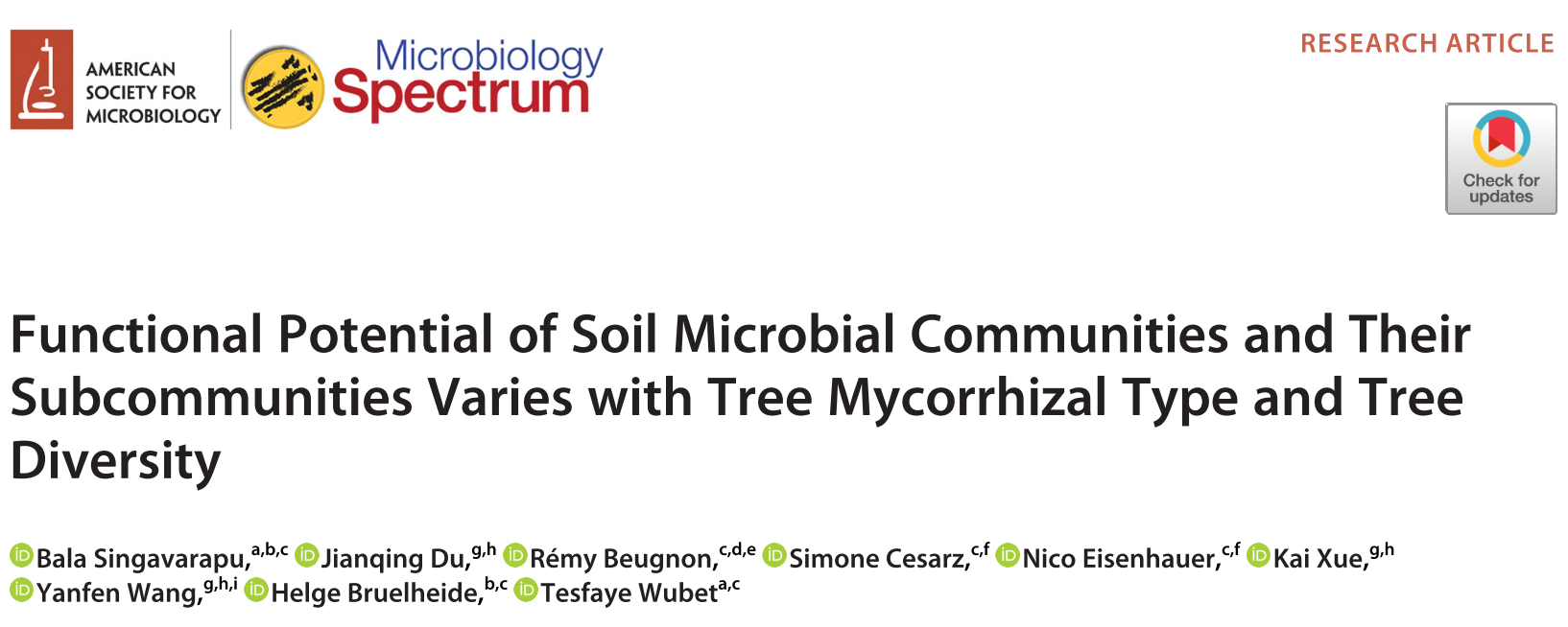 Functional potential of soil microbial communities and their subcommunities varies with tree mycorrhizal type and tree diversity