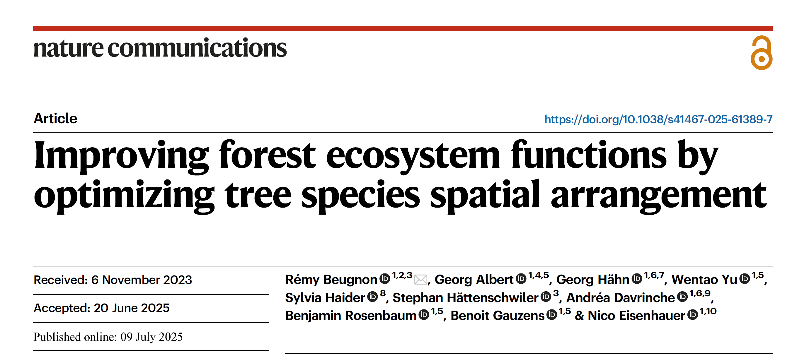 Improving forest ecosystem functions by optimizing tree species spatial arrangement
